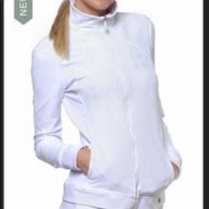 Trina Turk Recreation White Zip Up Athlesure jacket